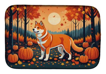 Akita Fall Dish Drying Mat Absorbent Dish Drying Mat Pad for Kitchen Counter Dish Drainer Mat for Countertop, 14 x 21", Multicolor