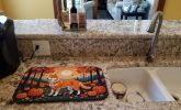 Akita Fall Dish Drying Mat Absorbent Dish Drying Mat Pad for Kitchen Counter Dish Drainer Mat for Countertop, 14 x 21", Multicolor
