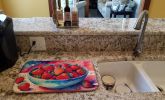 Colorful Strawberries Dish Drying Mat Absorbent Dish Drying Mat Pad for Kitchen Counter Dish Drainer Mat for Countertop, 14 x 21", Multicolor