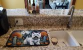 Westie Spooky Halloween Dish Drying Mat Absorbent Dish Drying Mat Pad for Kitchen Counter Dish Drainer Mat for Countertop, 14 x 21", Multicolor