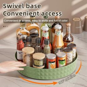 A Versatile Rotating Seasoning Rack In The Corner Of The Kitchen Countertop Can Be Used To Store Bottled Oils, Salts, Sauces And Vinegars. (Color: green)