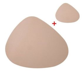 Placemat Table Mat Tableware Pad Pu Leather Waterproof Heat Insulation (Color: pink)