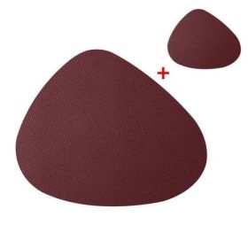 Placemat Table Mat Tableware Pad Pu Leather Waterproof Heat Insulation (Color: green)