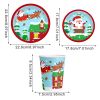 30Pcs Christmas Party Tableware Set 7 and 9 Inch Elk Claus Paper Plates 3.5 Inch Paper Cup Cute Xmas Disposable Cups for Xmas Holiday Dinner Supplies