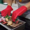 Silicone Gloves Heat Resistant Oven Mitts for BBQ Baking
